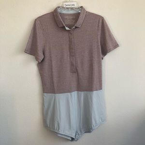 Outdoor Voices players polo short sleeve bodysuit